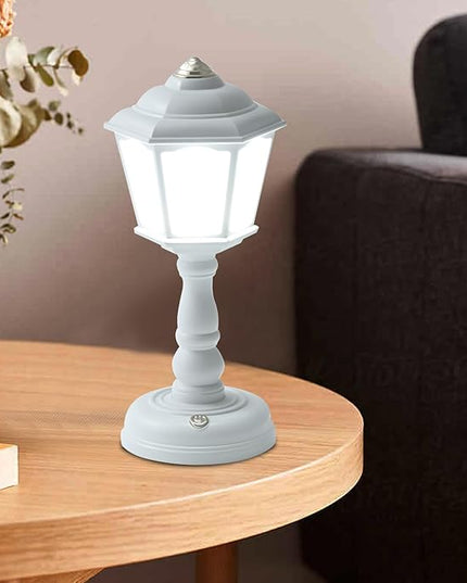 Mini Desk lamp Vintage, LED Desk Lamp Dimmable Table Lamp Reading Lamp with USB Charging Port, Sensitive Control, Eye-Caring Office Lamp,Very Beautiful Decorative Desk lamp (White) - LeafyLoom