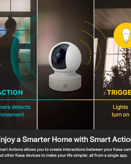 Kasa Indoor Pan/Tilt Smart Security Camera, 1080p HD Dog-Camera,2.4GHz with Night Vision,Motion Detection for Baby and Pet Monitor, Cloud & SD Card Storage, Works with Alexa& Google Home (EC70), White KasaSmartbyTP-Link