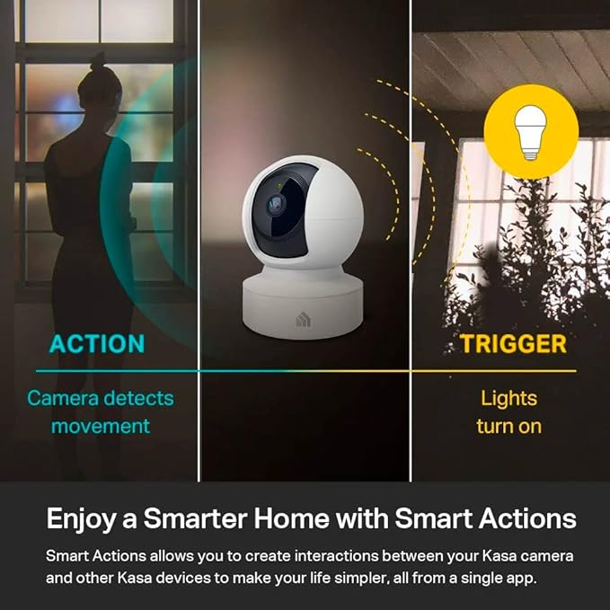 Kasa Indoor Pan/Tilt Smart Security Camera, 1080p HD Dog-Camera,2.4GHz with Night Vision,Motion Detection for Baby and Pet Monitor, Cloud & SD Card Storage, Works with Alexa& Google Home (EC70), White KasaSmartbyTP-Link