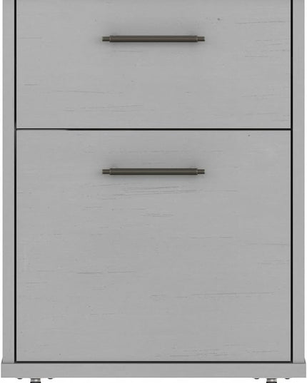 Bush Furniture Key West 2 Drawer Rolling File Cabinet in Cape Cod Gray, Mobile Organization for Home Office, Small Under Desk Storage on Wheels - LeafyLoom