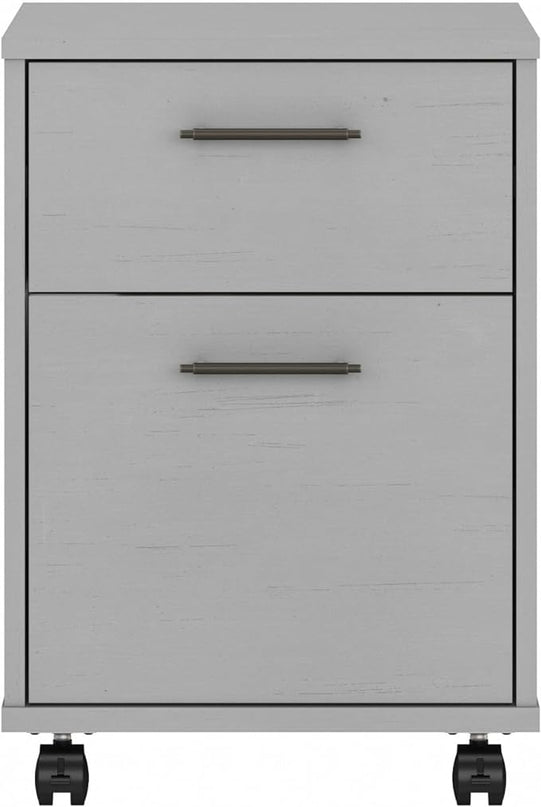 Bush Furniture Key West 2 Drawer Rolling File Cabinet in Cape Cod Gray, Mobile Organization for Home Office, Small Under Desk Storage on Wheels - LeafyLoom
