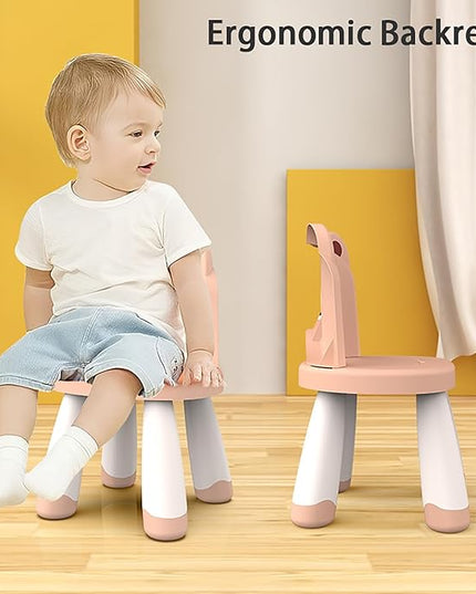 Kids Plastic Chair, Durable and Lightweight Kids Chair,11" H Seat, Indoor or Outdoor Use for Toddlers Boys Girls Birthday Gifts (Black) - LeafyLoom