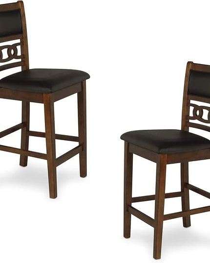 New Classic Furniture Gia Counter Chairs, Set of 2, Brown - LeafyLoom