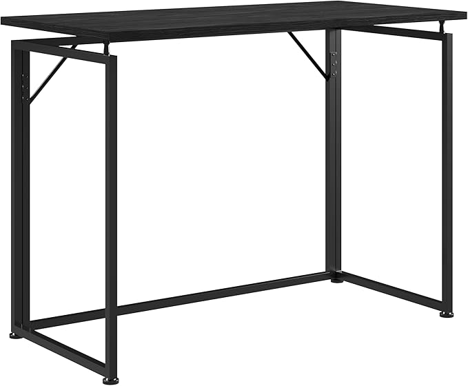 Techni Mobili Space Saving Folding Desk, Black - LeafyLoom