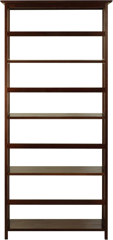 Casual Home Mission Style 5-Shelf Bookcase, Walnut - LeafyLoom