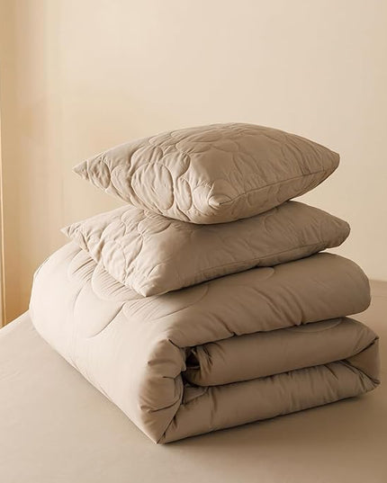 Champagne Flower Comforter King Champagne Sunflower Print Bed King Comforter Set 3 Pieces Champagne Floral Comforter Set for Women Girls Bedroom Decor All Season Hotel Quality Comforter Set - LeafyLoom