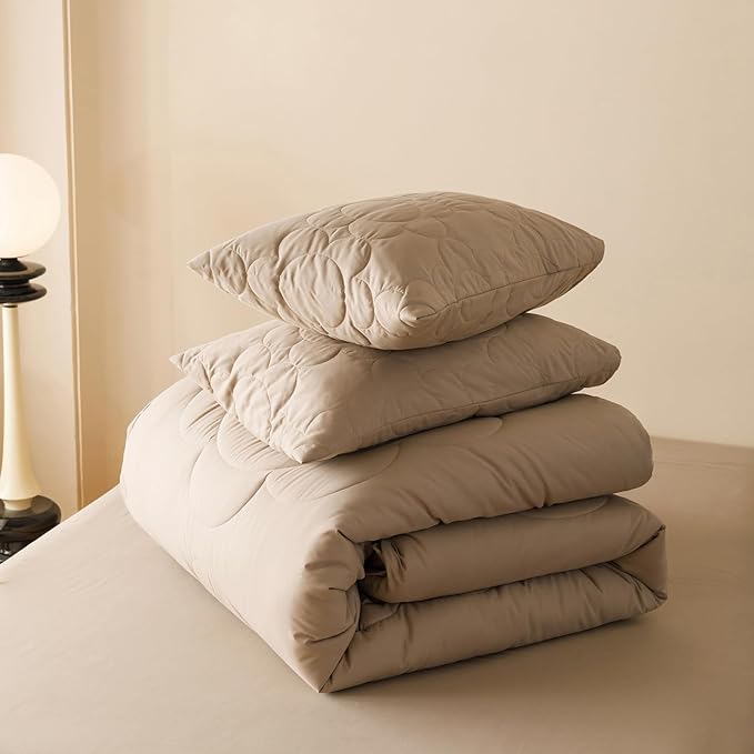 Champagne Flower Comforter King Champagne Sunflower Print Bed King Comforter Set 3 Pieces Champagne Floral Comforter Set for Women Girls Bedroom Decor All Season Hotel Quality Comforter Set - LeafyLoom