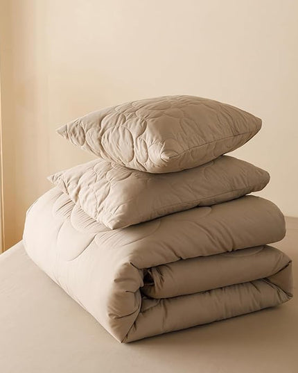 Champagne Flower Comforter Full Champagne Sunflower Print Bed Full Comforter Set 3 Pieces Champagne Floral Comforter Set for Boys Girls Teens Bedroom Decor All Season Hotel Quality Comforter - LeafyLoom