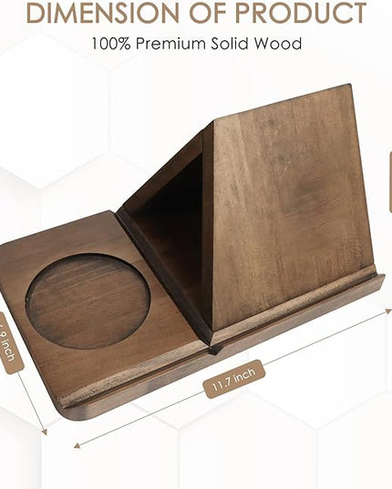 Small Book Shelf - Triangle Book Holder, Wood Mini Bookshelf for Reading Nook, Perfect Desk Decor & Gifts for Book Lovers, Ideal for Bedroom Nightstand, Office Desk, Library Table - LeafyLoom