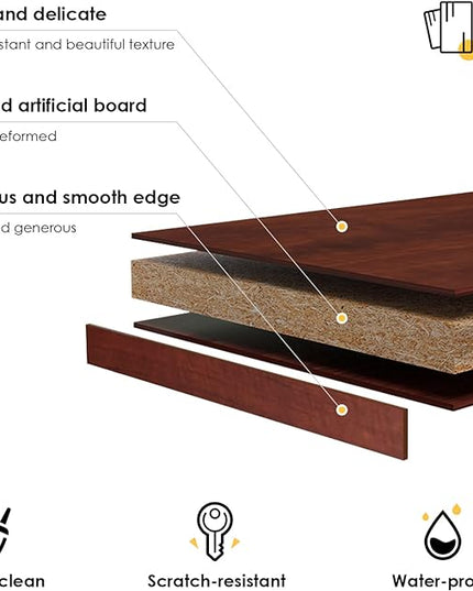 Farini Cherry Bookshelf 5 Shelf Office Bookcase 60 Inches Tall Modern Wood Bookshelf for Living Room Office - LeafyLoom