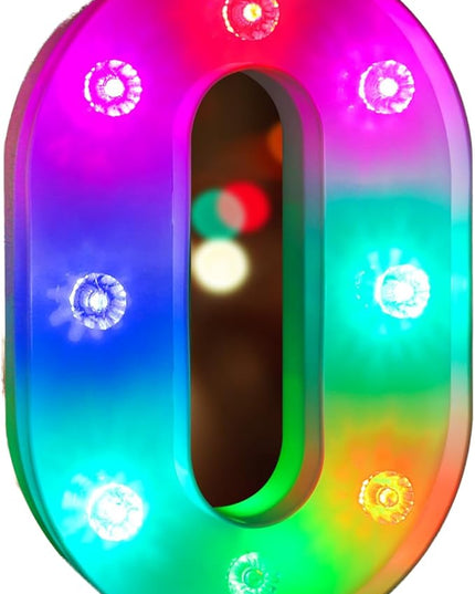 Glintee Decorative Led Light Up Number, Light Up Number Sign for Night Light Wedding Birthday Party Christmas Home Bar Decoration Number-(Number 0) - LeafyLoom