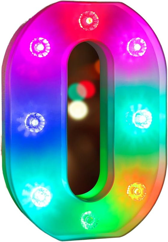 Glintee Decorative Led Light Up Number, Light Up Number Sign for Night Light Wedding Birthday Party Christmas Home Bar Decoration Number-(Number 0) - LeafyLoom