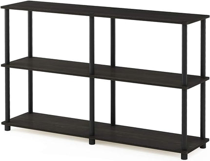 Furinno 4-Tier Shelf Display Rack and 3-Tier Double Storage Display Rack Bundle, Square and Round Tubes - LeafyLoom
