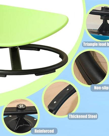 Autism Kids Swivel Chair,Spin Sensory Chair,Kids Spinning Chair,Sit Spin Training Body Coordination,Metal Base Non-Slip Small Desk Chair (Green) - LeafyLoom