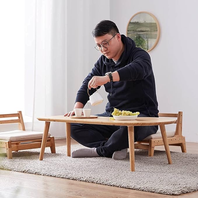 Bamboo Coffee Table for Living Room Unique Coffee Tables Low Japanese Style Table for Sitting on The Floor Accent Furniture - LeafyLoom