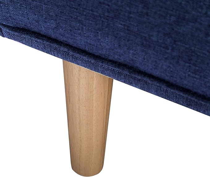 70.9" Modern Folding Sofa Bed Living Room Furniture Sets Futon Couch Convertible Tufted Loveseat with Adjustable Backrest for Lounge Sturdy Wood Legs Fabric Home Recliner Sofá, Blue-4 - LeafyLoom