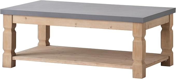 NicBex Coffee Table Wooden Coffee Table with Storage Rectangle Center Tables with Bottom Shelf Dining Table for Living Room, Dining Room, Office, and Bedroom,47.8" W, Brown+Gray - LeafyLoom