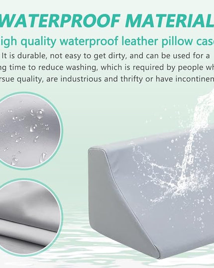 Wedge Pillow Post Surgery for Sleeping Bed Body Positioners Triangle Incline Waterproof Hospital Wedges Prevent Back Bed Sores Support Side Sleep Bedridden Patient Pregnancy Medical Turnover Device - LeafyLoom
