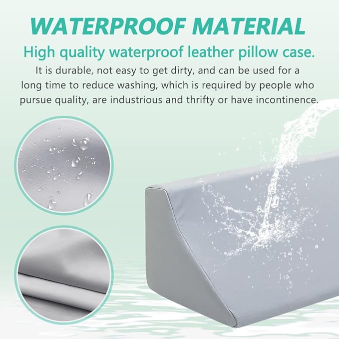 Wedge Pillow Post Surgery for Sleeping Bed Body Positioners Triangle Incline Waterproof Hospital Wedges Prevent Back Bed Sores Support Side Sleep Bedridden Patient Pregnancy Medical Turnover Device - LeafyLoom