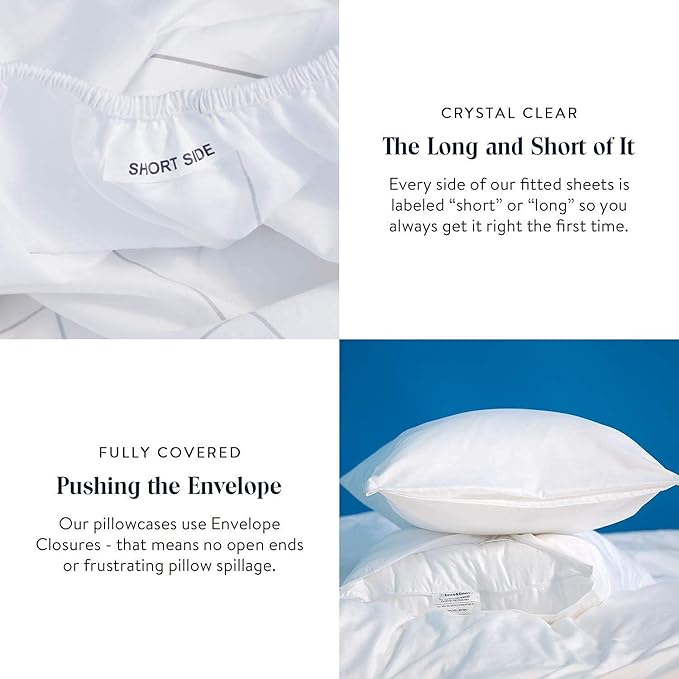 Brooklinen Luxury Sateen 4 Piece Sheet Set - 100% Cotton, Twin XL Size in Cream - 1 Fitted Sheet, 1 Flat Sheet, 2 Pillowcases | Best Luxury Sheets - LeafyLoom