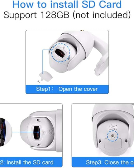 Outdoor PTZ WiFi IP Security Camera 1080P Home Surveillance Camera Pan/Tilt Two-Way Audio Motion Detection Color Night Vision Auto Tracking CamHiPro APP AT-200DW Alptop