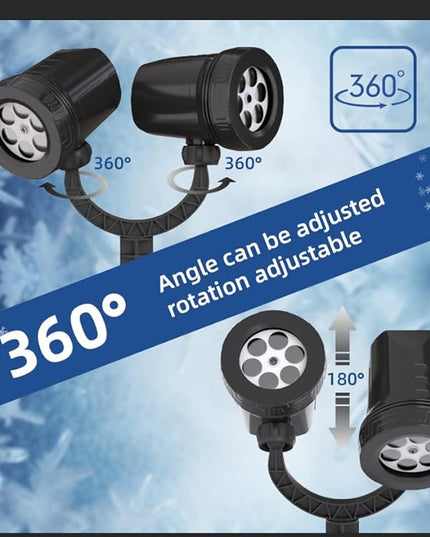 Snowflake Projection Light, Christmas Outdoor Double Headed Snowflake Projection Light, LED Snowfall Spotlight IP65 Waterproof Rating, Suitable for Christmas Garden Decoration (HT-TY-13) MVRPDXC