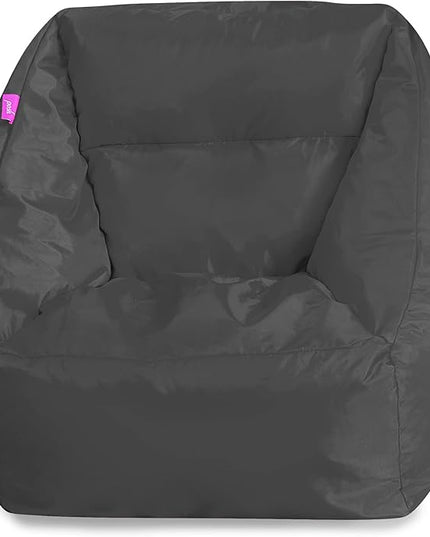 Posh Creations Structured Comfy Bean Bag Chair for Gaming, Reading, and Watching TV, Coronado Chair, Microsuede - Charcoal Gray - LeafyLoom