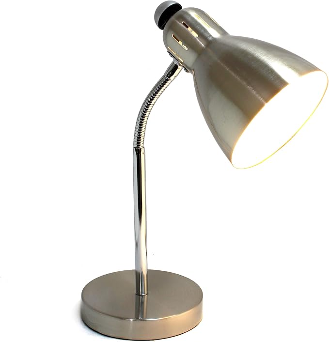 Simple Designs LD1037-BSN Semi-Flexible Desk Lamp, Brushed Nickel (Pack of 6) - LeafyLoom