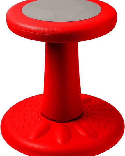 Studico ActiveChairs Kids Wobble Stool, Flexible Seating for Preschool & Elementary Classrooms. Improves Focus & Posture, Helps ADHA/ADD, Wiggle Seat, [Active Desk Chairs], 14" Stool, Ages 3-7, Red - LeafyLoom