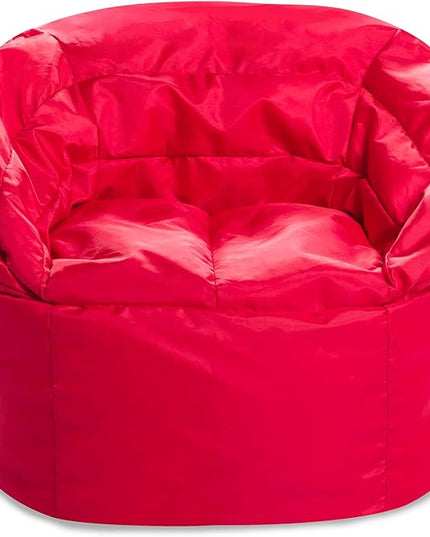 Posh Creations Structured Comfy Seat for Playrooms and Bedrooms, Large Bean Bag Chair, Sonoma Lounger, Red - LeafyLoom