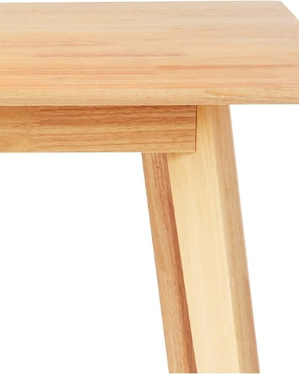 Amazon Basics FSC Certified Solid Wood Kitchen Rectangular Dining Table, Natural Wood, 29.5"D x 47.2"W x 29.5"H - LeafyLoom