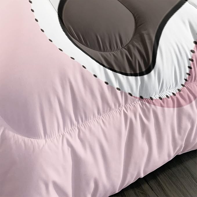 CVHOUSE Cat Bedding,Cartoon Cat Comforter Full,Animals Print Comforter Set for Kids,Kawaii Quilt Set with 1 Comforter and 2 Pillow Cases - LeafyLoom