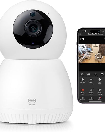 Scope indoor 1080p HD Smart Auto-Tracking Security Camera, White, Motion Only Geeni