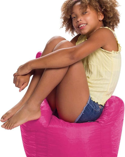 Posh Creations Bean Bag Structured Seat for Toddlers and Kids, Comfy Chair for Children, Pasadena, Pink - LeafyLoom