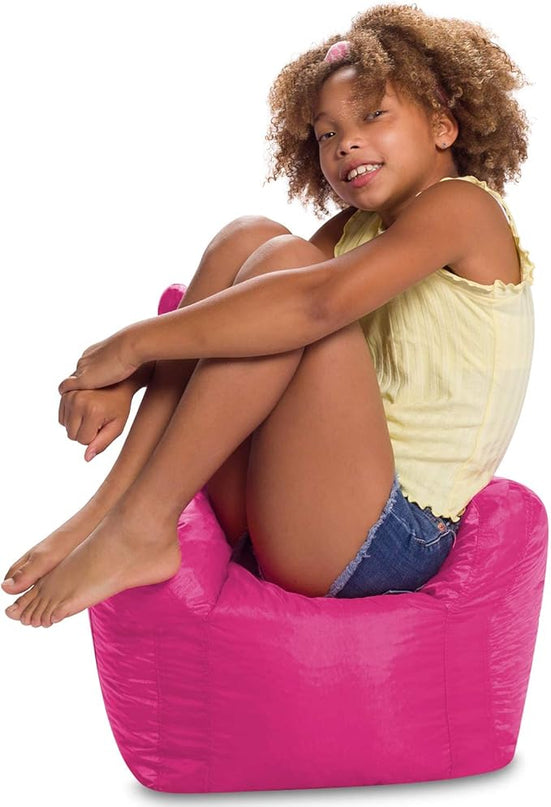 Posh Creations Bean Bag Structured Seat for Toddlers and Kids, Comfy Chair for Children, Pasadena, Pink - LeafyLoom