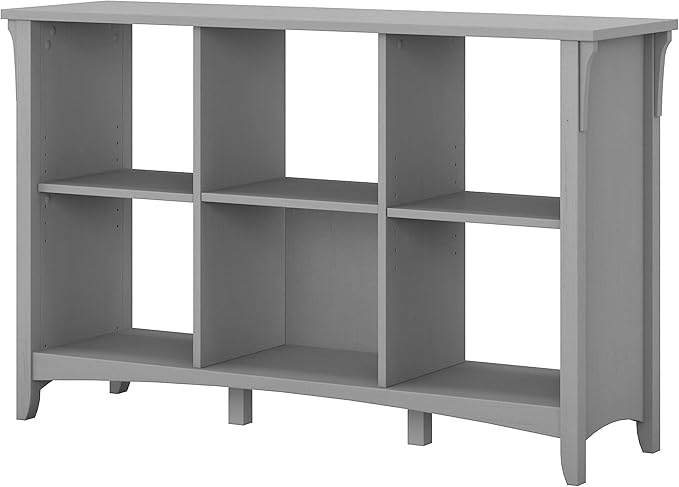 Bush Furniture Salinas 6 Cube Organizer in Cape Cod Gray - LeafyLoom