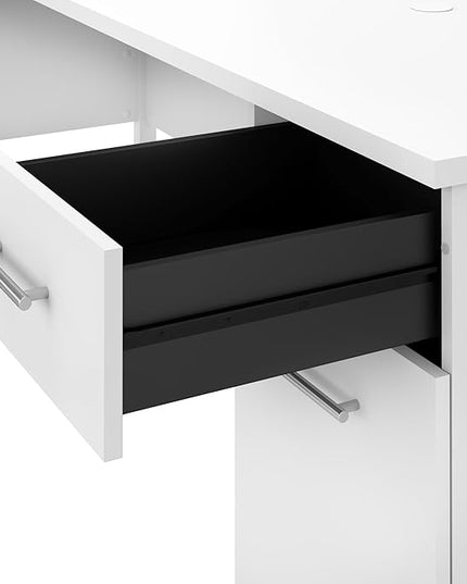Bush Furniture Somerset 72W Office Desk with Drawers in White - LeafyLoom
