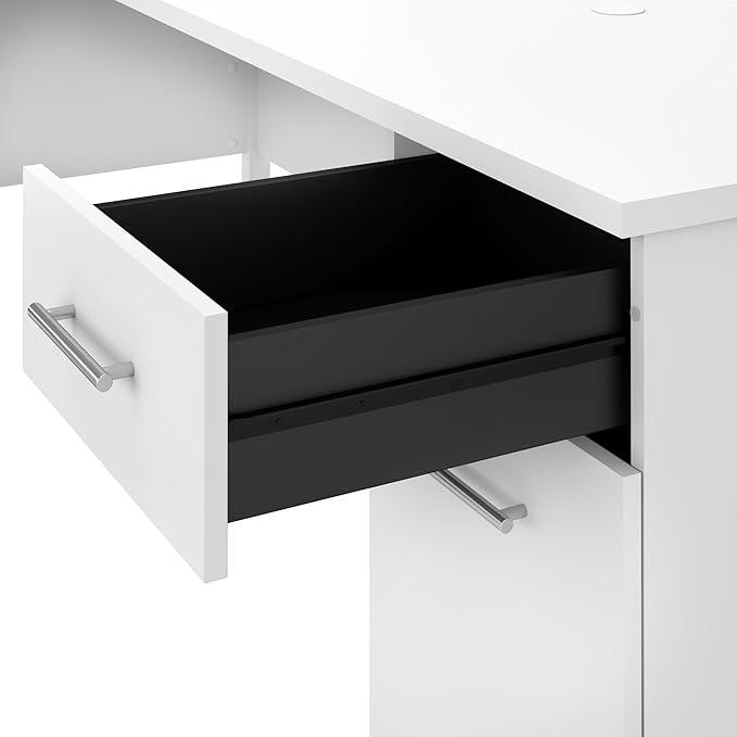 Bush Furniture Somerset 72W Office Desk with Drawers in White - LeafyLoom