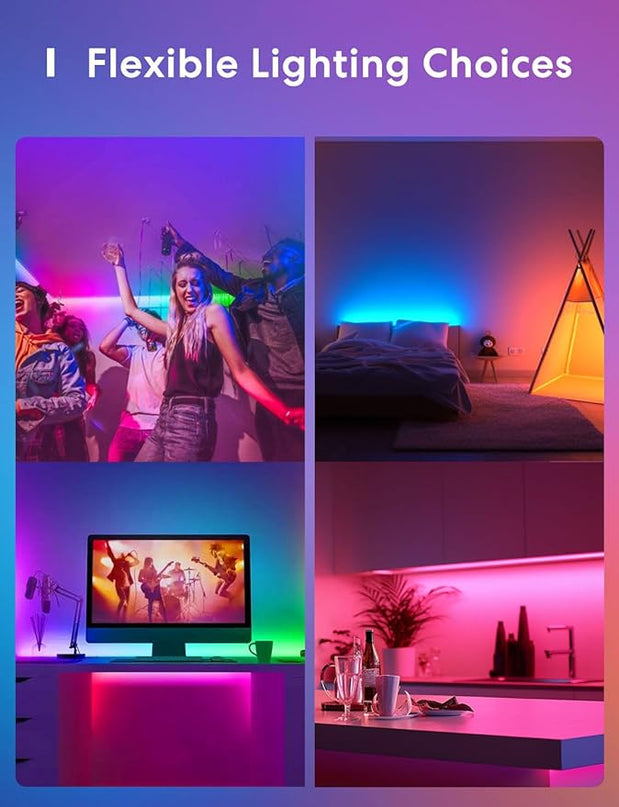 meross Smart LED Strip Lights, 16.4ft WiFi Strip Work with Apple HomeKit, Alexa, Google Home, and SmartThings, 16 Million Colors with App Control and RGB LED Lights for Bedroom, Living Room, Kitchen meross