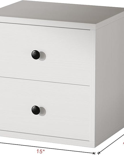 Magic DIY Cube Storage Organizer Stackable Cubes For Home Books Clothes Toy -Modular Cubby Storage System -Office Cubical -Bookcase Closet (Pure white-washed, Drawer Cube) - LeafyLoom
