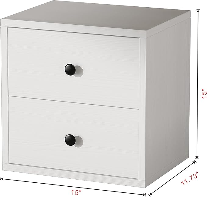 Magic DIY Cube Storage Organizer Stackable Cubes For Home Books Clothes Toy -Modular Cubby Storage System -Office Cubical -Bookcase Closet (Pure white-washed, Drawer Cube) - LeafyLoom