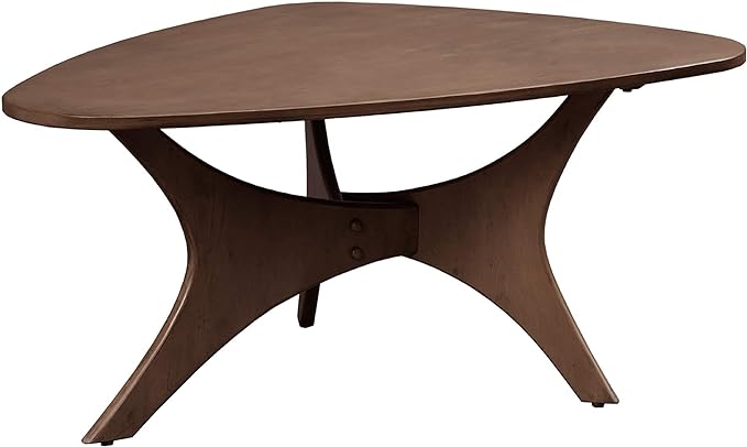 INK+IVY Blaze Triangle Wood Coffee Table Plywood with Wood Veneer Legs, Mid-Century Modern, Easy Assembly, Accent Furniture For Living Room, Minimalist Décor, Brown - LeafyLoom