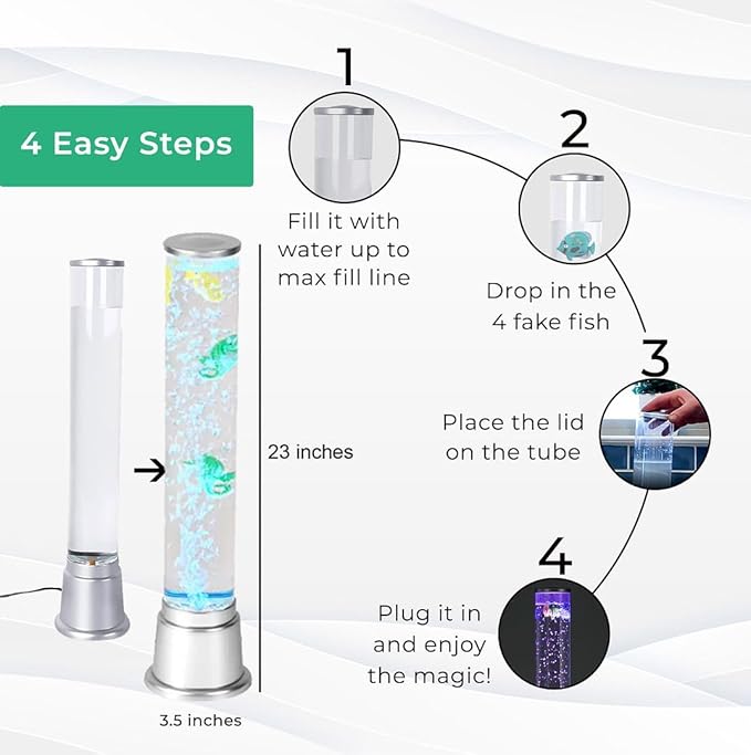 Shop LC Electric Seahorse Lamp Artificial Fake Fish Tank Aquarium Lamp with Sensory Bubble Tube Lamp Night Light Sensory Lamp Lava Lamp - 1.90 FT Birthday Gifts - LeafyLoom
