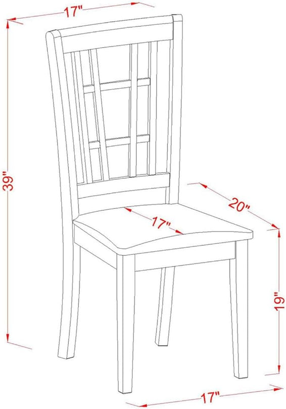 East West Furniture ANNI5-BLK-C 5 Piece Room Set Includes a Round Kitchen Table with Pedestal and 4 Linen Fabric Upholstered Dining Chairs, 36x36 Inch, Black & Cherry - LeafyLoom