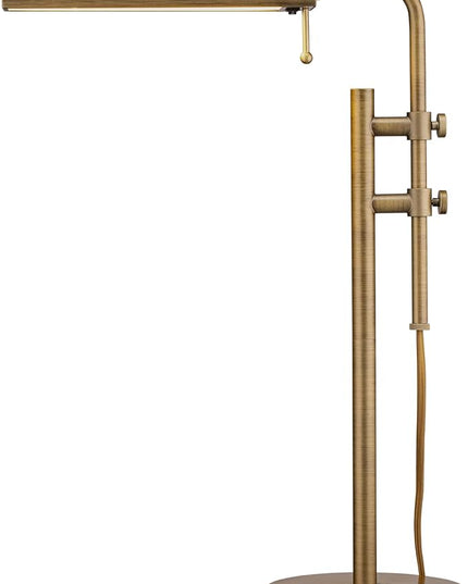 O'Bright Aurora LED Pharmacy Desk Lamp - Swing Arm, Industrial Design for Reading, Crafting, Work,10W LED, Adjustable Height 18.5-24.5 inches - Ideal for Living Room, Bedside, Office - Antique Brass - LeafyLoom