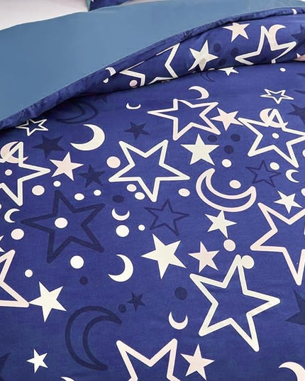 Feelyou Galaxy Glow in The Dark Comforter Set for Girls Kids Twin Purple Universe Starry Night Bedding Set Super Soft Outer Space Stars Moon Comforter Girl Bedroom Glow Decor Bedding Quilted Duvet - LeafyLoom