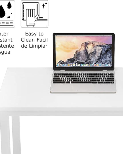 sogesfurniture 39.3 inches Office Desk Computer Desk Gaming Desk Computer Table Sturdy Writing Workstation for Home Office, White - LeafyLoom