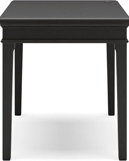 Signature Design by Ashley Beckincreek Classic Home Office Small Leg Desk with 1 Drawer and USB Ports, Black - LeafyLoom