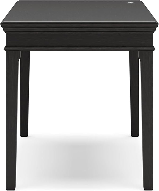 Signature Design by Ashley Beckincreek Classic Home Office Small Leg Desk with 1 Drawer and USB Ports, Black - LeafyLoom