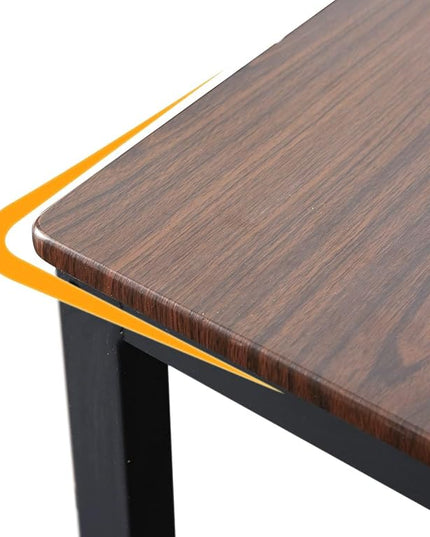 SDHYL Dining Table Set for 4, 43" Dining Room Table with Two Chairs and One Bench, 4 Pieces Set Table Top with Metal Legs in Living Room, Dining Room, Space Saving Kitchen Table Set, Walnut - LeafyLoom